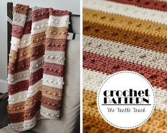 Picot Blanket Crochet Pattern - Easy Crochet Blanket Pattern - PDF Digital Download