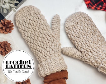 Country Cottage Mittens Crochet Pattern - Crochet Mittens Pattern - PDF Digital Download