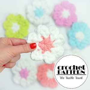 Flower Facial Scrubbie Crochet Pattern - Crochet Facial Round - Reuseable Facial Scrubbie Crochet Pattern - pdf digital download