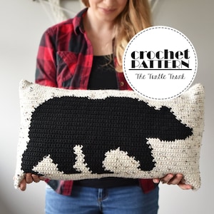 A Beary Comfy Pillow Crochet Pattern - Crochet Bear Pillow Pattern - PDF Digital Download