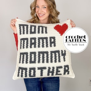 Mother's Day Pillow Crochet Pattern PDF Digital Download image 1