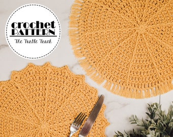 Hello Sunshine Placemat Crochet Pattern - Easy Crochet Placemat Pattern - pdf digital download