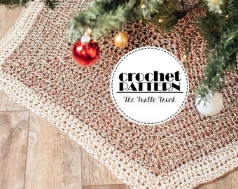 Christmas Cheer Tree Skirt Crochet Pattern - Modèle de jupe de sapin de Noël au crochet facile - Téléchargement numérique PDF