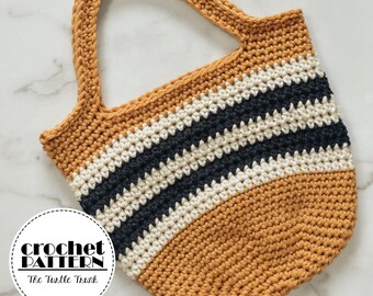 Brecken Bag Crochet Pattern - Easy Crochet Tote Bag Pattern - PDF Digital Download