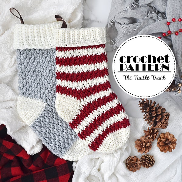 Country Cottage Stocking Crochet Pattern - PDF Digital Download - Crochet Christmas Stocking