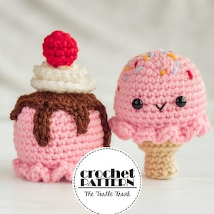 Ice Cream Crochet Pattern - Amigurumi Ice Cream Pattern - PDF Digital Download