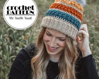 Bonfire Beanie Crochet Pattern - Easy Crochet Beanie Pattern - PDF Digital Download