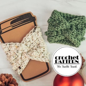 Picot Coffee Sleeve Crochet Pattern - Crochet Cup Cozy Pattern - PDF Digital Download