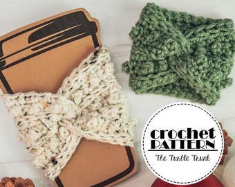 Picot Coffee Sleeve Crochet Pattern - Crochet Cup Cozy Pattern - PDF Digital Download