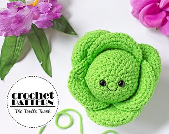 Cute Cabbage Crochet Pattern, PDF Download, Amigurumi Cabbage, Amigurumi Lettuce, Play food