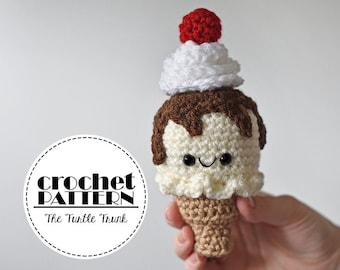 Ice Cream Crochet Pattern - Amigurumi Ice Cream - PDF Digital Download