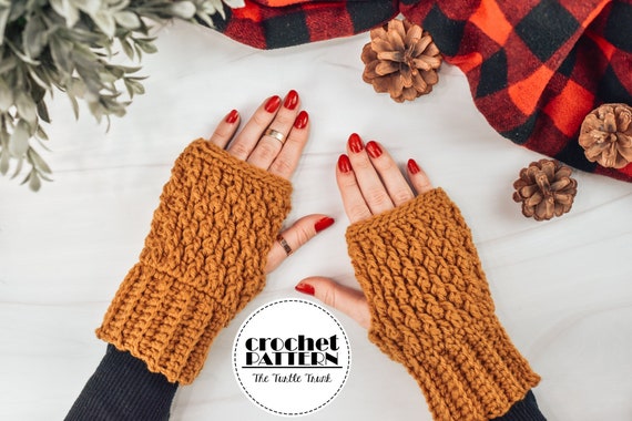 Country Cottage Fingerless Gloves Crochet Pattern - Crochet