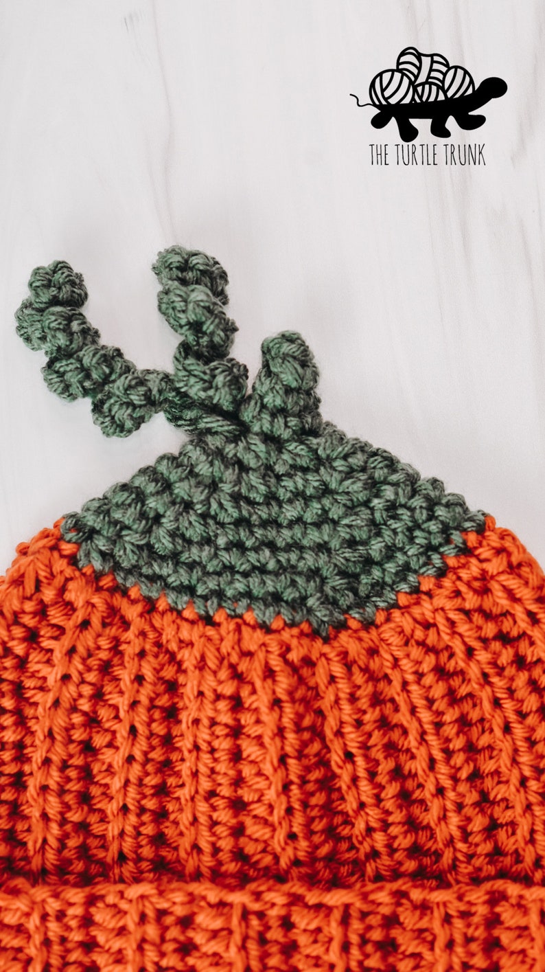 Pumpkin Beanie Crochet Pattern Easy Crochet Pumpkin Beanie Pattern PDF Digital Download image 8