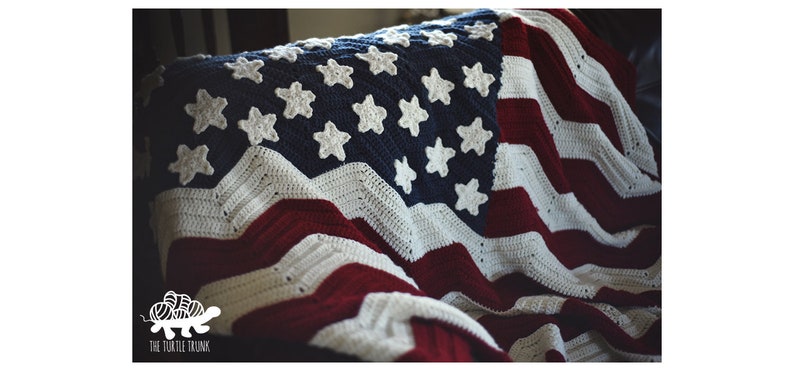 American Flag Blanket Crochet Pattern USA Flag Blanket Crochet Pattern PDF Digital Download Crochet Pattern image 8