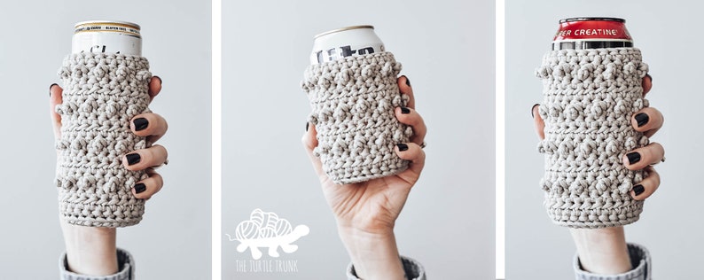 Picot Beverage Holder Crochet Pattern Crochet Can Cozy Pattern Crochet Coffee Cozy Pattern 4 Sizes Skinny Can Holder image 4