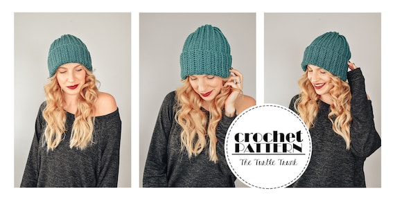 Easy Breezy Ribbed Beanie Crochet Pattern - PDF Digital Download Crochet Pattern - Crochet Hat Pattern