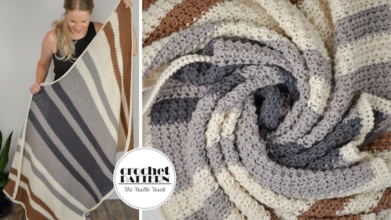 Farmhouse Blanket Crochet Pattern - Easy Crochet Blanket Pattern - PDF Digital Download