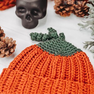 Pumpkin Beanie Crochet Pattern Easy Crochet Pumpkin Beanie Pattern PDF Digital Download image 6