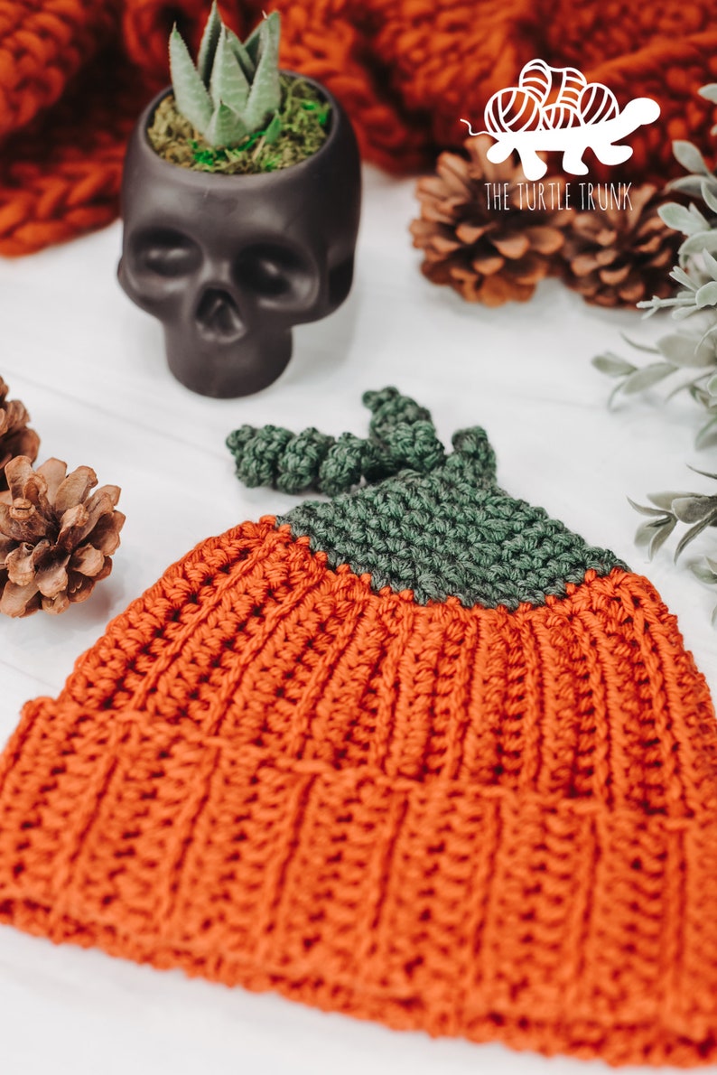 Pumpkin Beanie Crochet Pattern Easy Crochet Pumpkin Beanie Pattern PDF Digital Download image 6