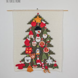 Crochet Advent Calendar Pattern Bundle - Tree Wall Hanging, Pouch, and ...