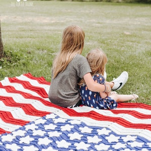 American Flag Blanket Crochet Pattern USA Flag Blanket Crochet Pattern PDF Digital Download Crochet Pattern image 6