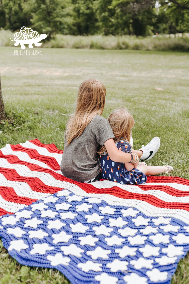 American Flag Blanket Crochet Pattern USA Flag Blanket Crochet Pattern PDF Digital Download Crochet Pattern image 6