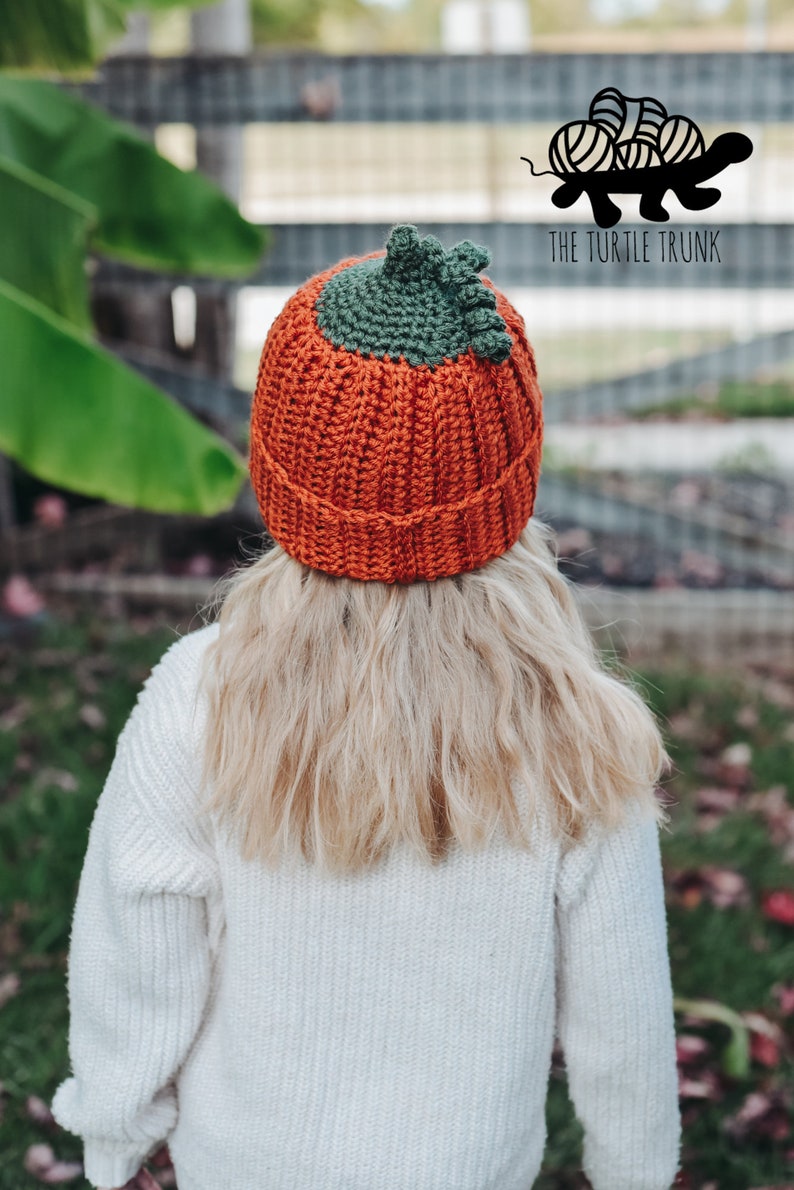 Pumpkin Beanie Crochet Pattern Easy Crochet Pumpkin Beanie Pattern PDF Digital Download image 3