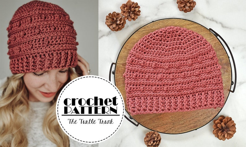 Picot Beanie Crochet Pattern Easy Crochet Beanie Pattern PDF Digital Download image 1