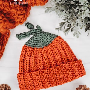 Pumpkin Beanie Crochet Pattern Easy Crochet Pumpkin Beanie Pattern PDF Digital Download image 2