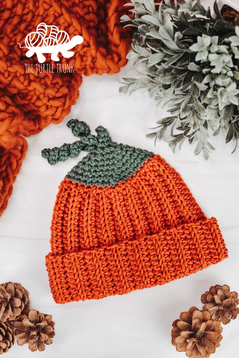 Pumpkin Beanie Crochet Pattern Easy Crochet Pumpkin Beanie Pattern PDF Digital Download image 2