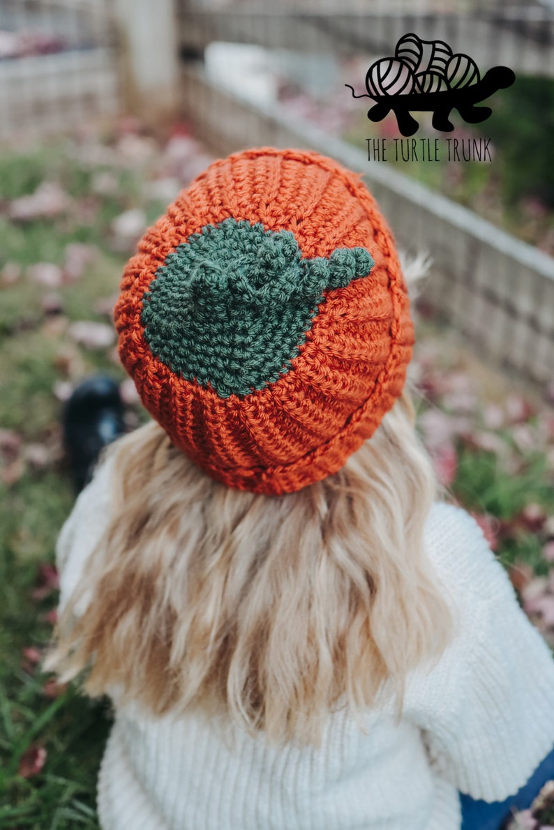 Pumpkin Beanie Crochet Pattern Easy Crochet Pumpkin Beanie Pattern PDF Digital Download image 5