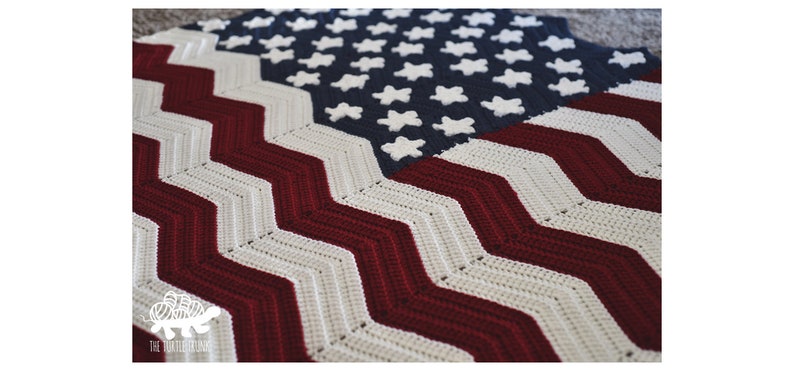 American Flag Blanket Crochet Pattern USA Flag Blanket Crochet Pattern PDF Digital Download Crochet Pattern image 10