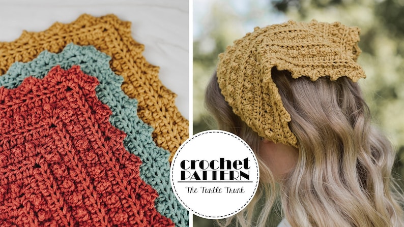 Patrón Bandana Picot a Crochet - Patrón Bandana Fácil a Ganchillo - Descarga Digital PDF imagen 1