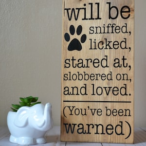 Wood Sign, All Who Enter Wood Sign, Dog Lover Sign, Humorous Pet Sign, Pet Lover Sign, Warning Sign, Wall Sign, Home Decor, Pet Lover Gift