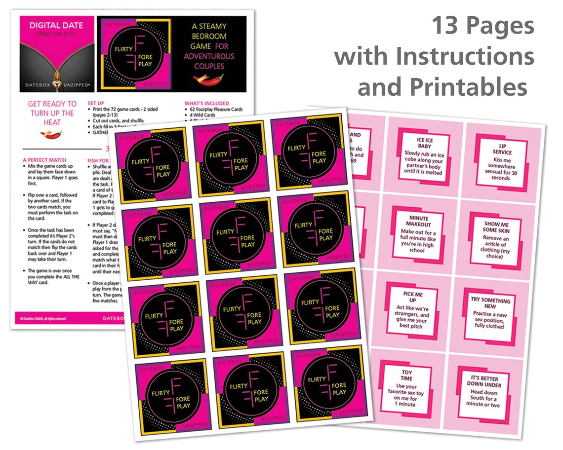 Printable Foreplay Game, Sex Game, Digital Download, Gift for Boyfriend ...