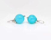 Blue Peruvian Opal Charm Set, Aqua Opal Earring Dangles, October Birthstone Charms, Interchangeable, Necklace Charms, Gemstone Charms, Qty 2