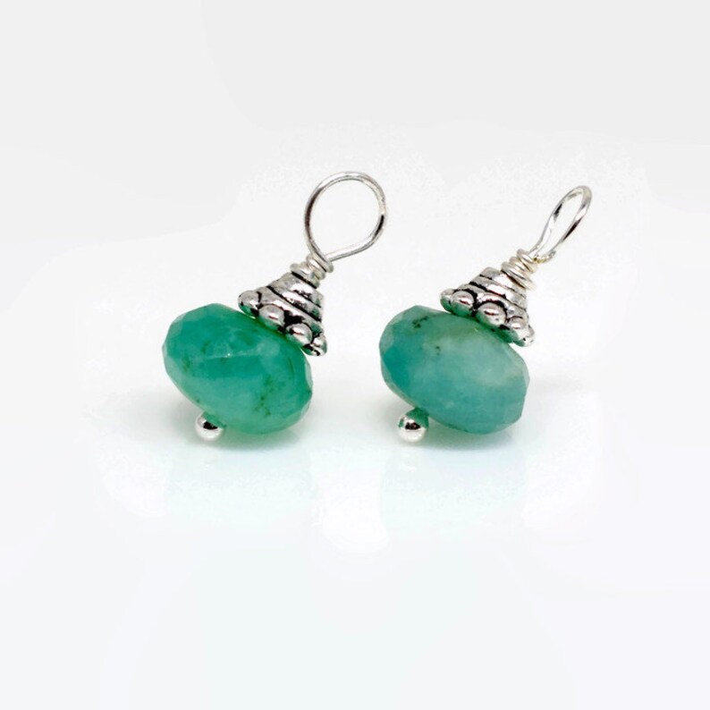 Pendant Qty: 2 Interchangeable Gemstone Dangles AAA Blue Lace Agate and Turquoise Charm Set Sterling Silver Blue Hoop Earring Charms