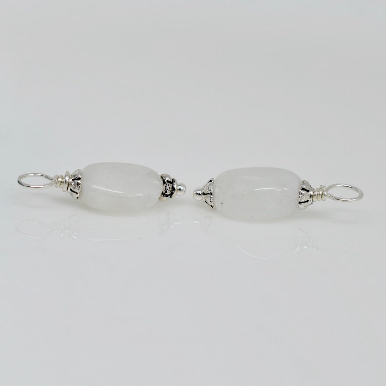 Earring Dangles Sterling Silver Birthstone Charms Necklace Charms June Birthstone Rainbow Moonstone Charm Set White Gemstone Charm Set