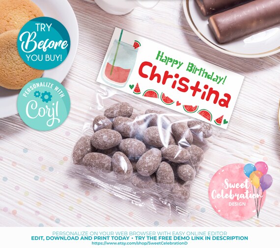 Watermelon Candy Wrapper Candy Wrapper One in a Melon Etsy