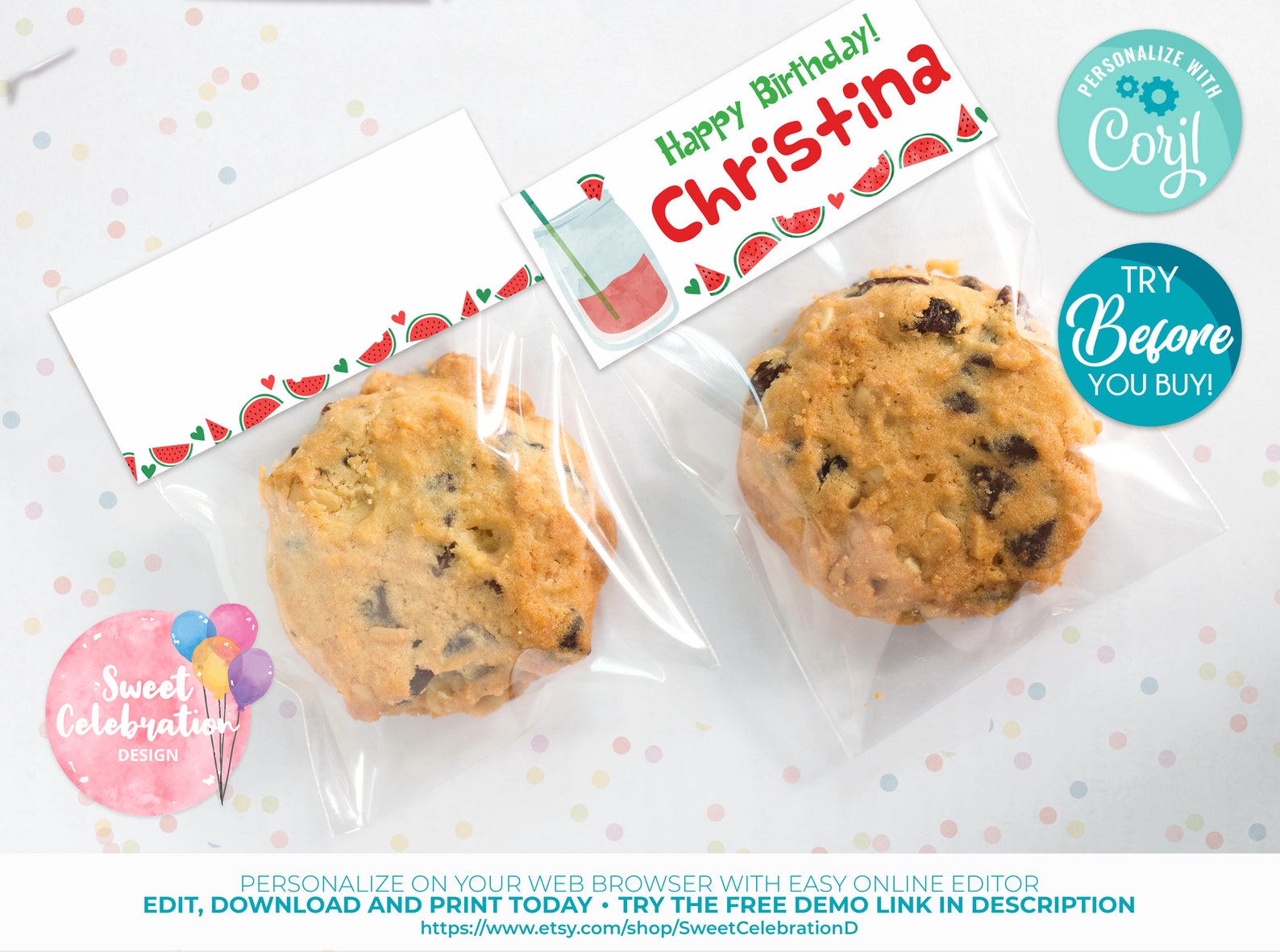 Watermelon candy Wrapper Candy Wrapper One in a Melon Etsy