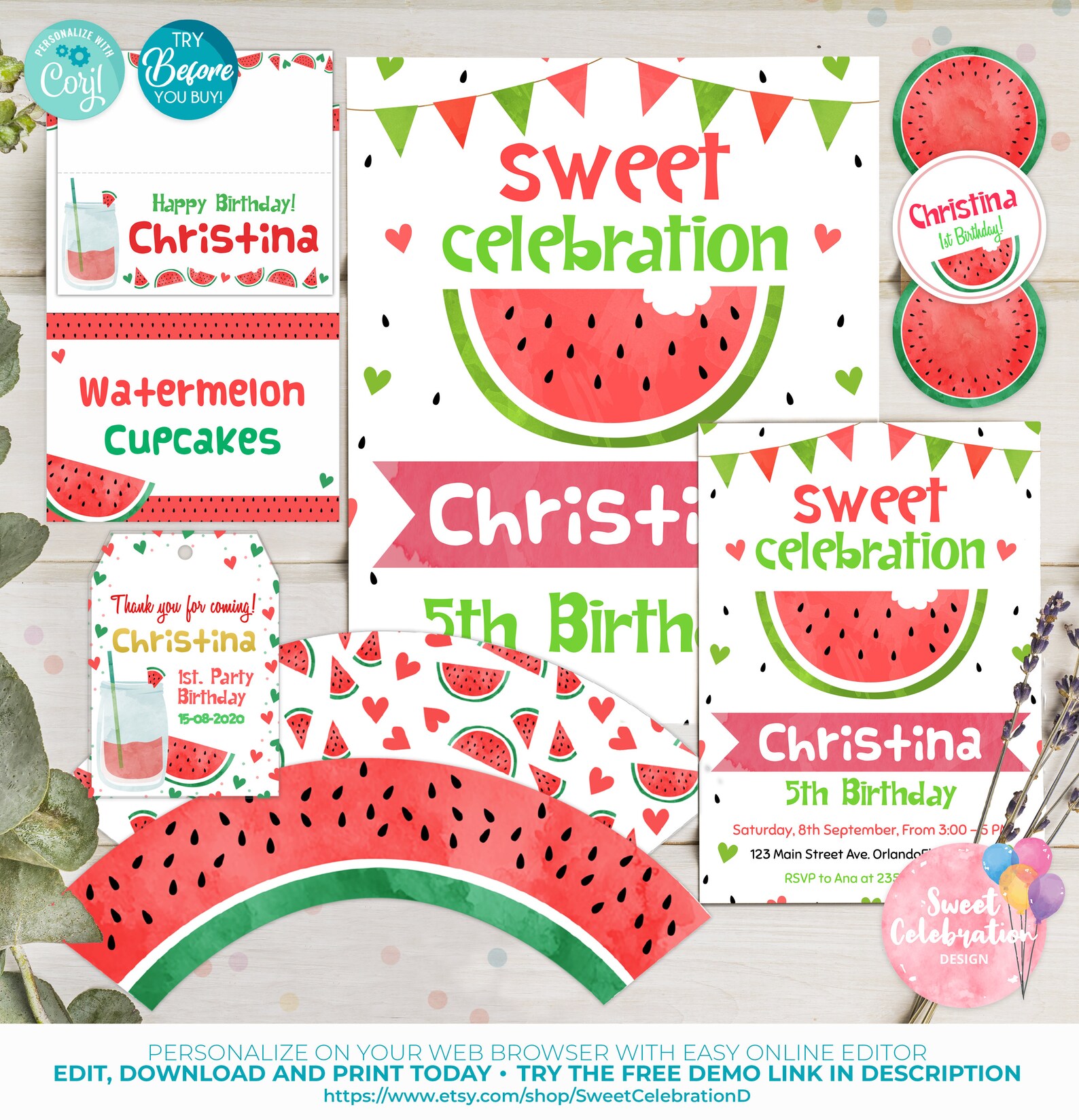 Watermelon Candy Wrapper Candy Wrapper One in a Melon Etsy