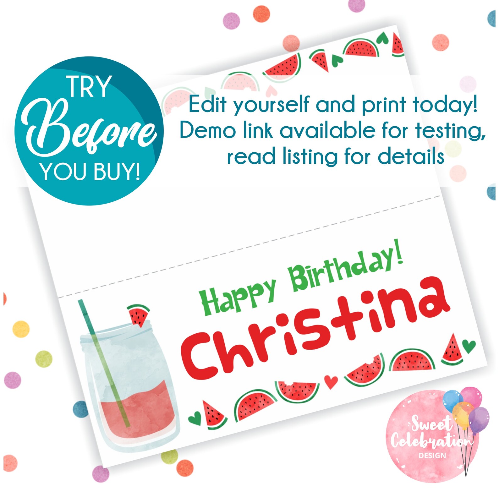 Watermelon candy Wrapper Candy Wrapper One in a Melon Etsy