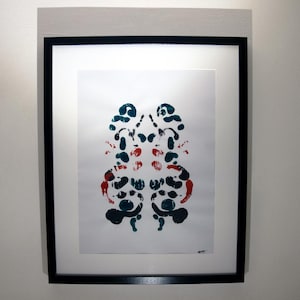 Pinguino maccheroni - Semplicità e intensità, Rorschach Inkblots Spirit Animal, dipinto acrilico