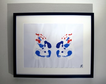 Ringtail (ring-tailed cat) - Deed done playfully, Rorschach Inkblots Spirit Animal Acrylic Painting