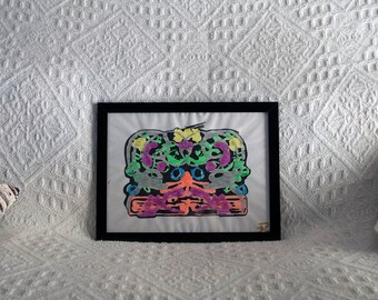 Alle ogen - bewustzijn, Rorschach Inkblots Spirit Animal acrylschilderij