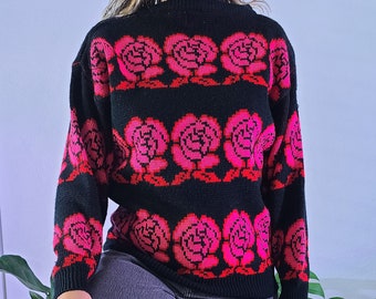 rose print sweater