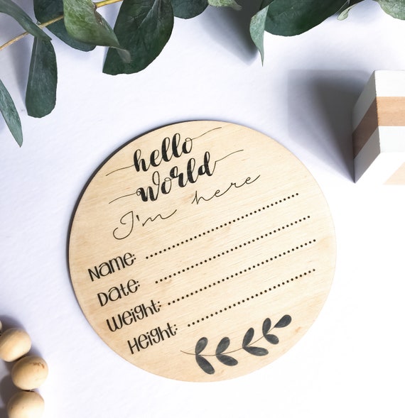 Download Wooden plaque Baby Arrival Sign Social Media Flat Lay Prop ...