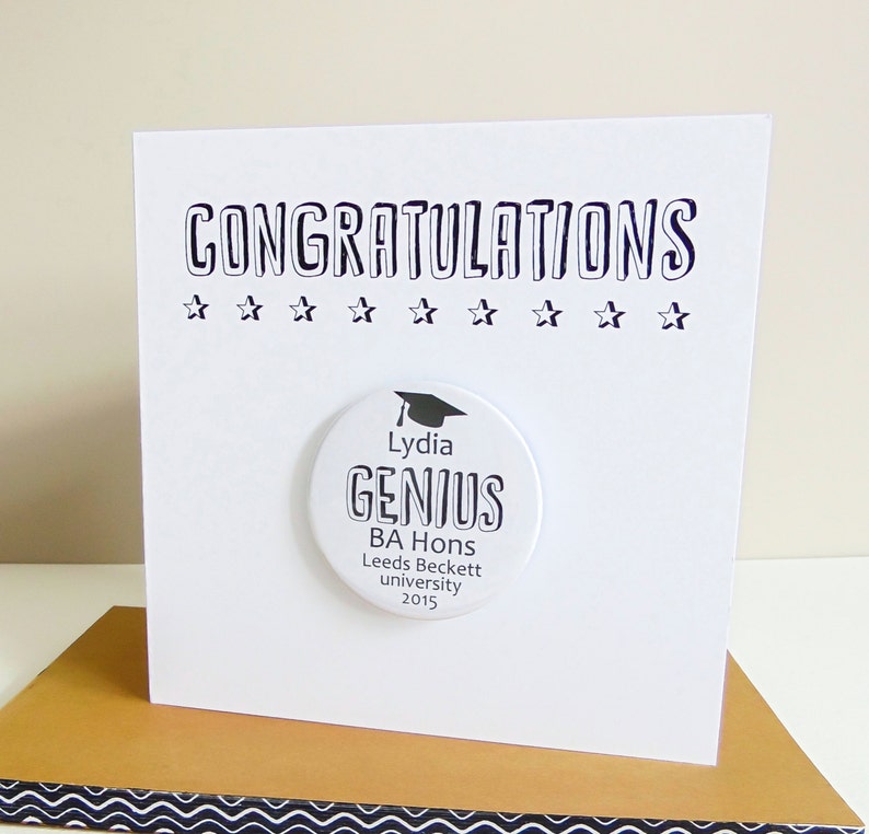 Biglietto Di Laurea Personalizzato Con Badge Magnetico Etsy