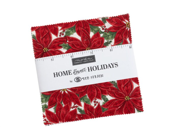 Home Sweet Holiday / 96000 PP / Fabric / Quilting Fabric / Moda Precuts / Charms Pack / Holiday / Christmas Fabric