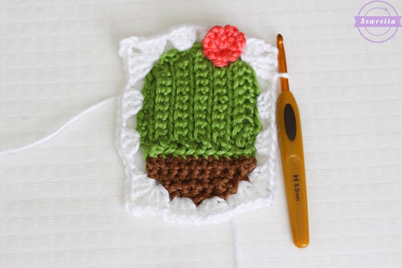 Succulent Cacti Crochet Granny Square Pattern pdf instant | Etsy
